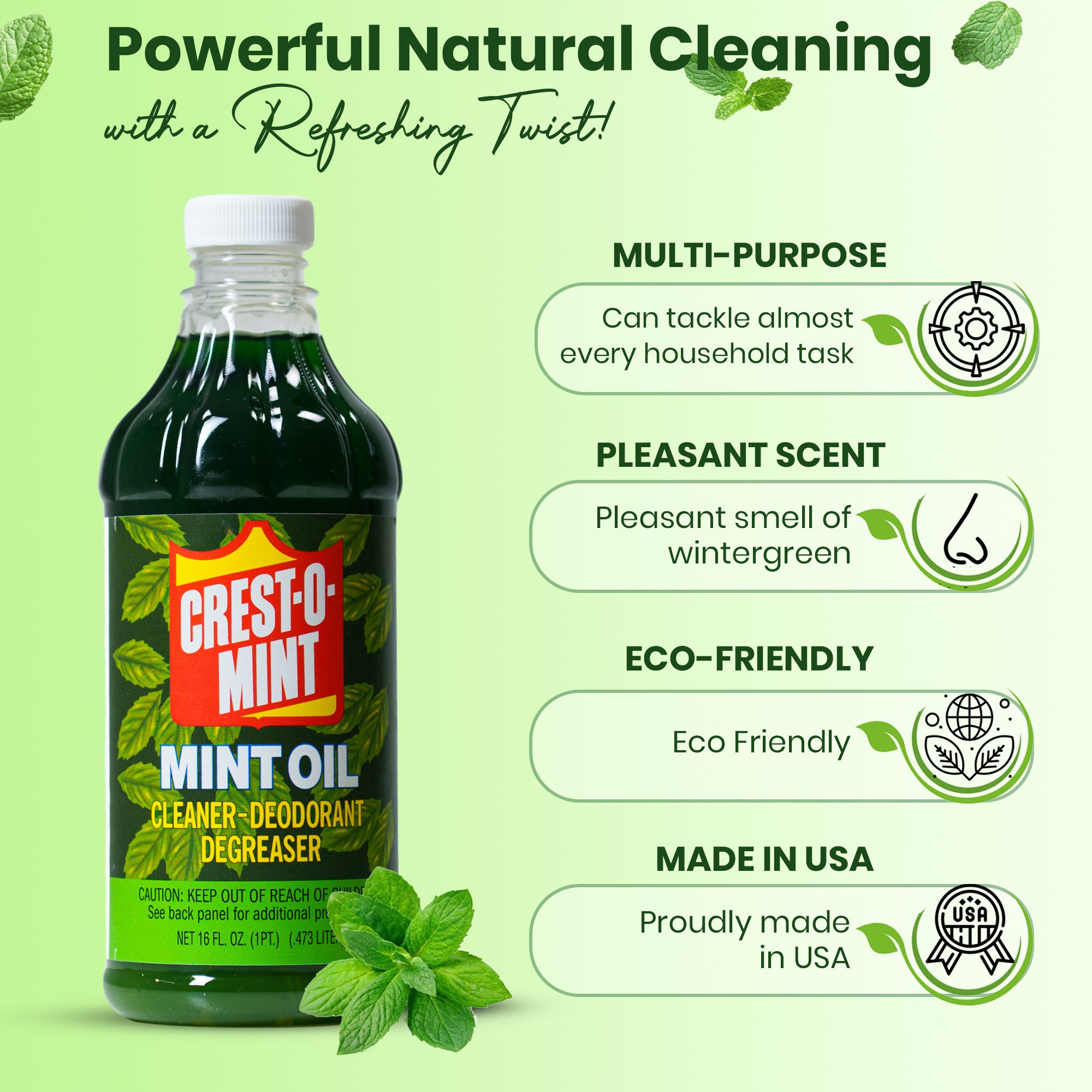 Crest-O-Mint Oil Multipurpose Cleaner & Rodent Repellent – 16 oz