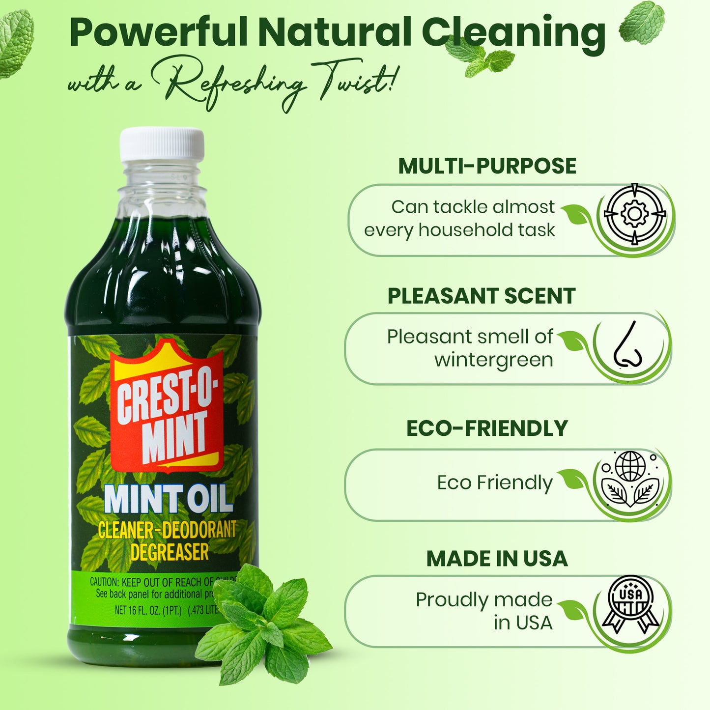Crest-O-Mint Oil Multipurpose Cleaner & Rodent Repellent – 16 oz