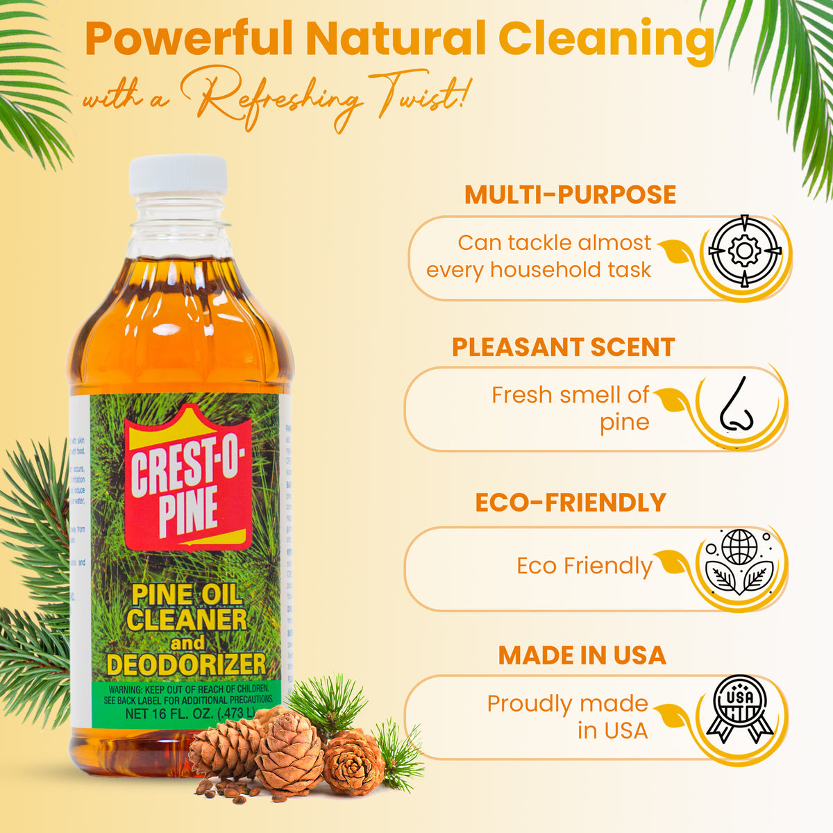 Crest-O-Pine Oil All-Purpose Cleaner, Degreaser & Deodorizer - 16 oz