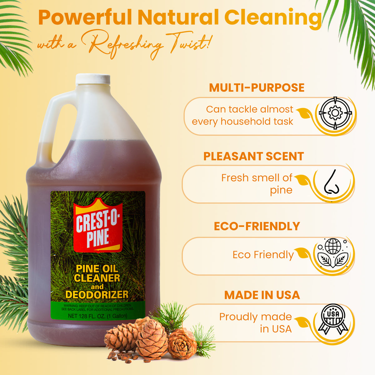 Crest-O-Pine Oil All-Purpose Cleaner, Degreaser & Deodorizer – 1 Gallon